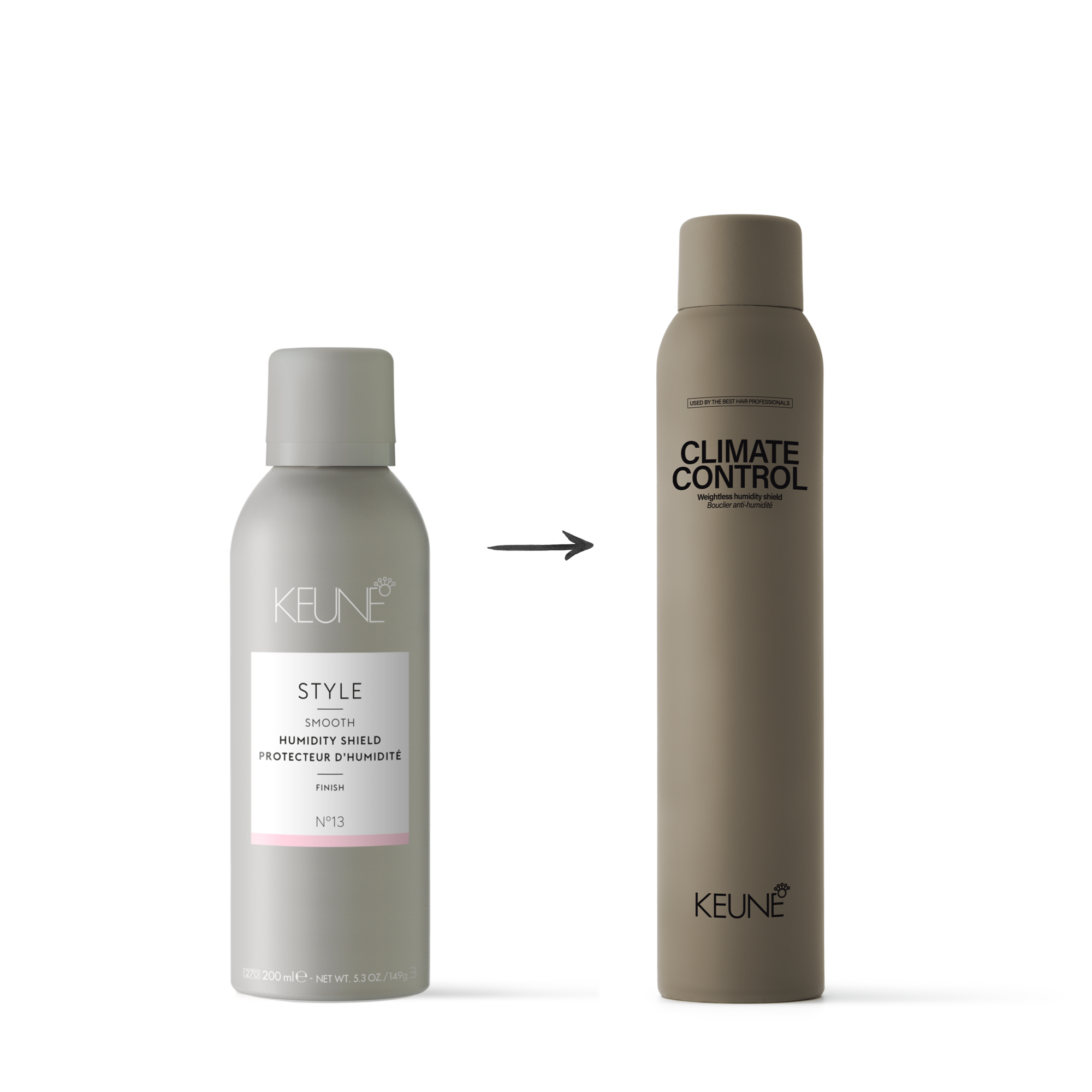 Protège tes cheveux contre les frisottis avec Keune Climate Control - Bouclier anti-humidité. Coiffure impeccable malgré l'humidité et la chaleur.