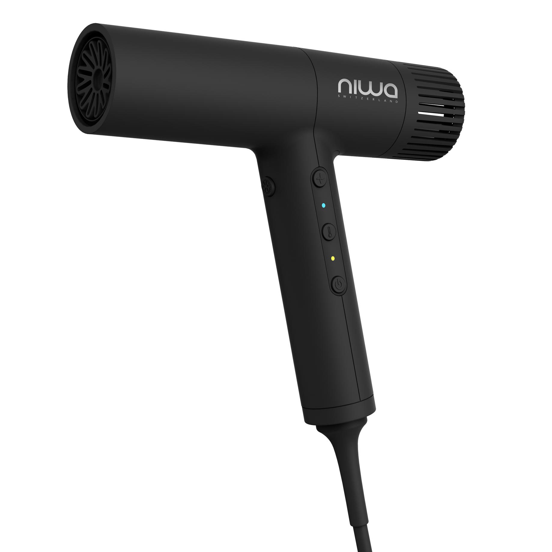 Discover the NIWA ONE+ DRYER BLACK MATTE, a compact professional hair dryer of Swiss quality. With ION TECHNOLOGY that reduces static and frizz. Keune.ch.